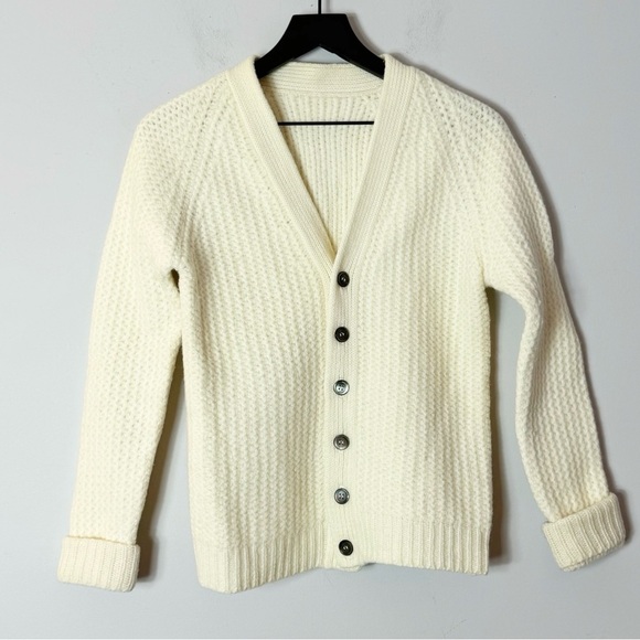 Vintage Wool Hand Knitted Cardigan Sweater - Picture 1 of 11